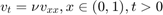 $v_t = \nu v_{xx}, x \in (0, 1), t > 0$